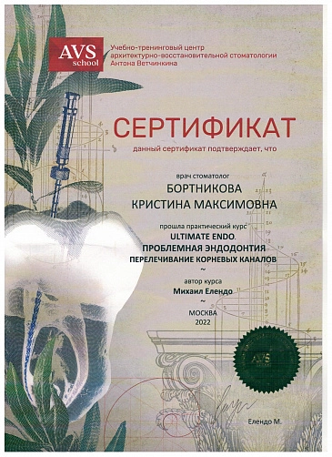 Мозгова сертификат 13